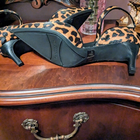 New Gorgeous Animal Print Fur Like "Franco Sarto" Ladies Strap Shoes - Picture 2 of 10